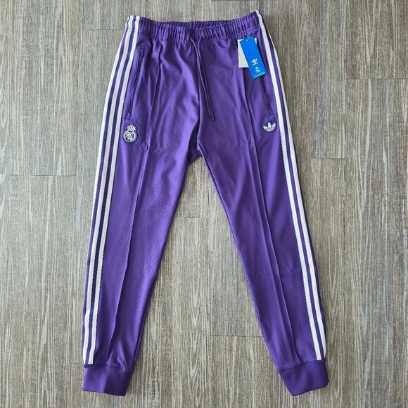 Adidas Real Madrid Terrace Icons Men's Track Pants Medium M Purple White JF2579 - Picture 4 of 16